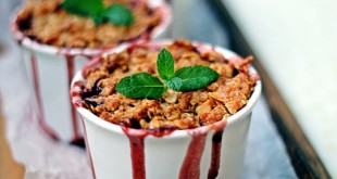 Crumble with  Cherries and Rhubarb2